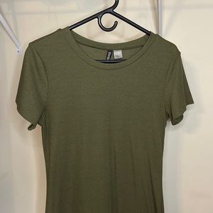 Army green fitted dress